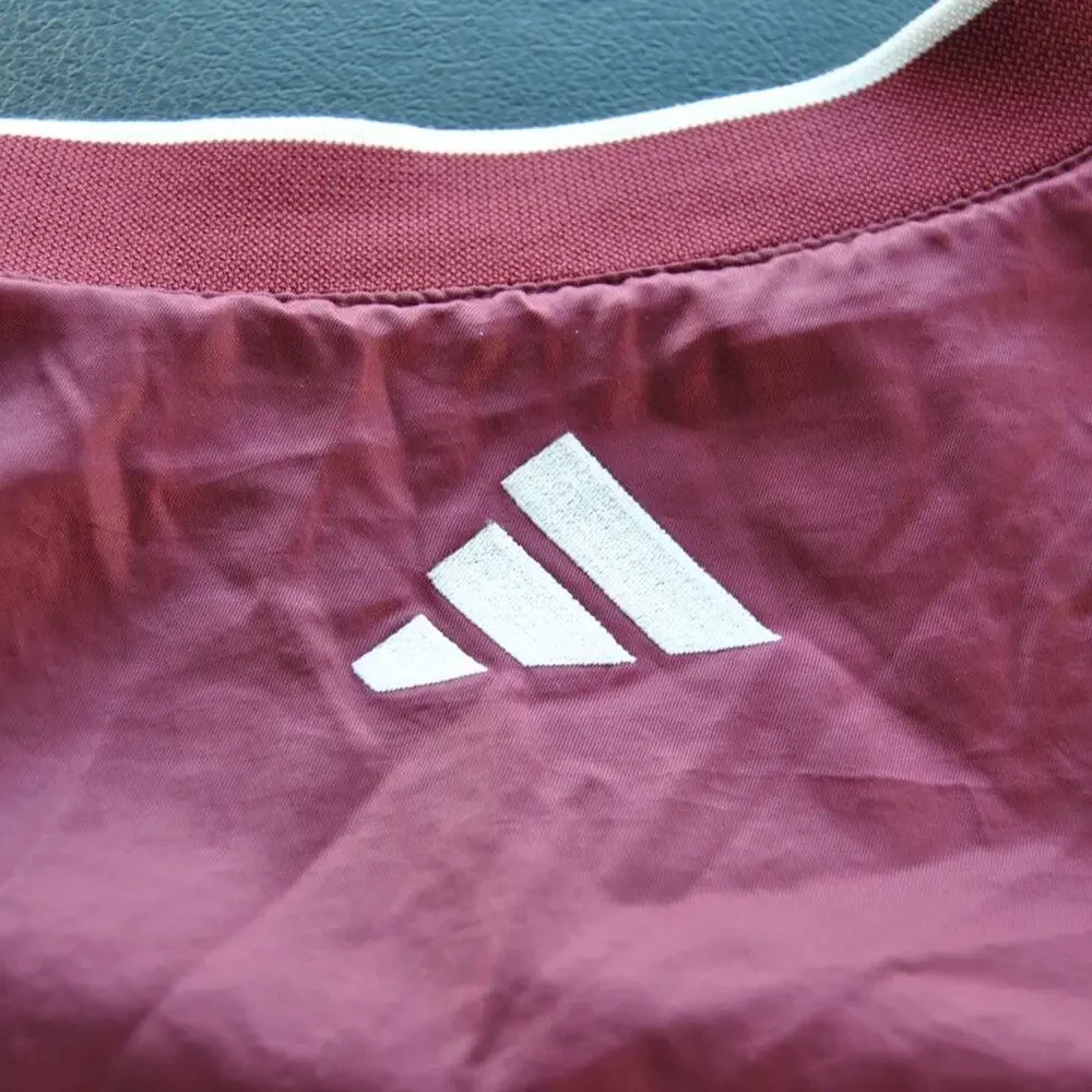 Adidas Vintage Full Button up Track Jacket Maroon & White X-Large